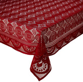 Kuber Industries Center Table Cover|Cotton Center Table Cover for Living Room|Table Cloth for 4 Seater|Traingular Design|Maroon